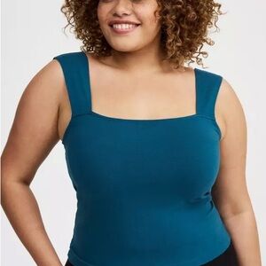 🦋 Torrid Legion Blue Foxy Square Neck Wide-strap Crop Tank - 00